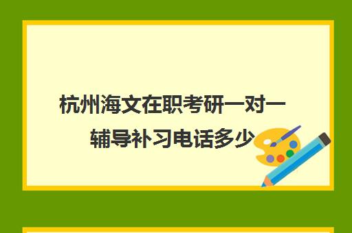 杭州海文在职考研一对一辅导补习电话多少