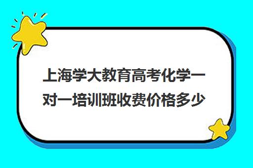 上海学大教育高考化学一对一培训班收费价格多少钱（上海学大教育培训机构地址）