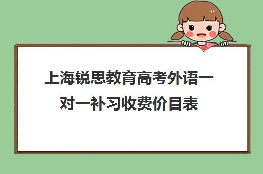 上海锐思教育高考外语一对一补习收费价目表