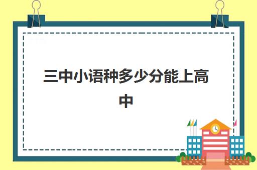 三中小语种多少分能上高中(高中学小语种后悔)