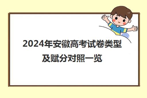 2024年安徽高考试卷类型及赋分对照一览