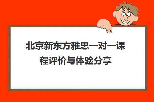 北京新东方雅思一对一课程评价与体验分享