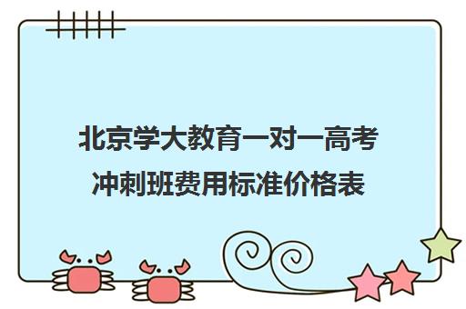 北京学大教育一对一高考冲刺班费用标准价格表（百时教育一对一价格表）