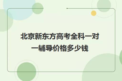 北京新东方高考全科一对一辅导价格多少钱（高考一对一辅导机构哪个好）