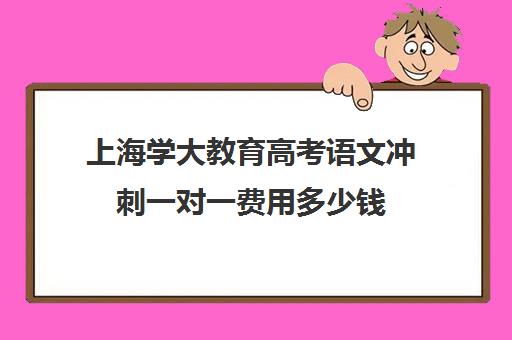 上海学大教育高考语文冲刺一对一费用多少钱（新东方一对一收费价格表）