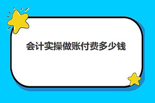 会计实操做账付费多少钱(网上会计培训班初级费用)