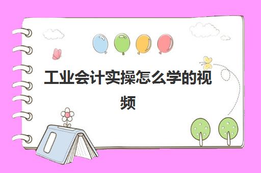 工业会计实操怎么学的视频(新手可以做工业会计吗)