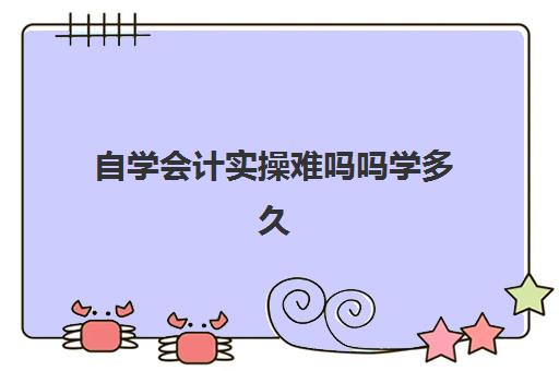 自学会计实操难吗吗学多久(会计自学能学会吗)