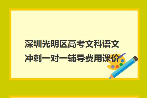 深圳光明区高考文科语文冲刺一对一辅导费用课价格多少钱(深圳最好的语文培训机构)