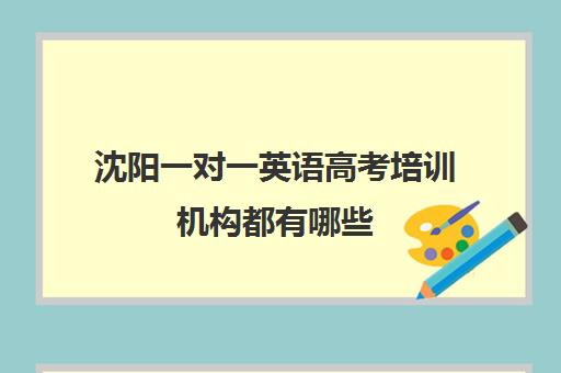 沈阳一对一英语高考培训机构都有哪些(沈阳一对一补课机构哪里比较好)