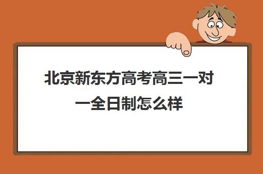 北京新东方高考高三一对一全日制怎么样（新东方全日制高考班怎么样）