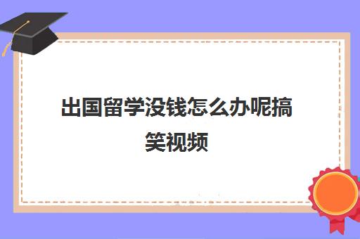 出国留学没钱怎么办呢搞笑视频(帮忙凑齐学费出国留学游戏攻略)