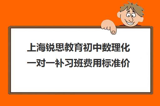 上海锐思教育初中数理化一对一补习班费用标准价格表