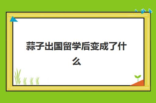 蒜子出国留学后变成了什么(大蒜是从哪个国家传入中国的)