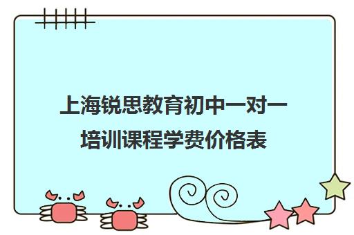 上海锐思教育初中一对一培训课程学费价格表（上海补课机构排名）