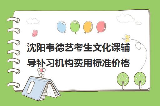 沈阳韦德艺考生文化课辅导补习机构费用标准价格表