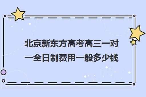 北京新东方高考高三一对一全日制费用一般多少钱（新东方全日制高考班收费）