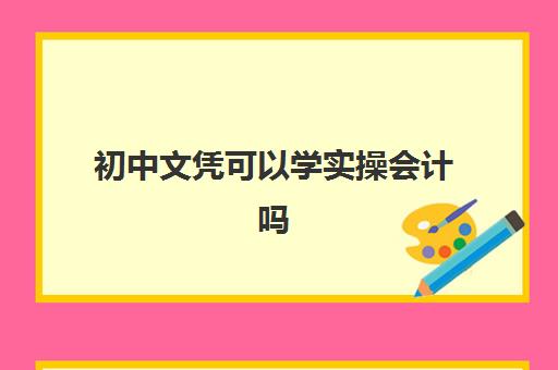 初中文凭可以学实操会计吗(初中文凭可以考会计证吗)