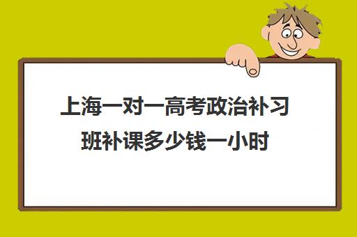 上海一对一高考政治补习班补课多少钱一小时