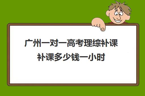 广州一对一高考理综补课补课多少钱一小时(广州高中补课机构排名)