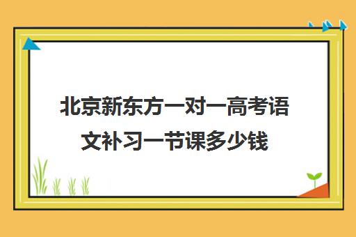 北京新东方一对一高考语文补习一节课多少钱