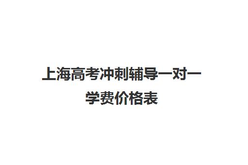 上海高考冲刺辅导一对一学费价格表(高考线上辅导机构有哪些比较好)