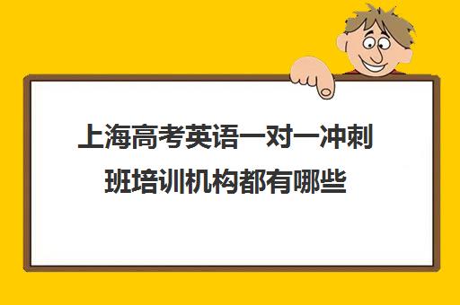 上海高考英语一对一冲刺班培训机构都有哪些(上海比较好的补课机构)