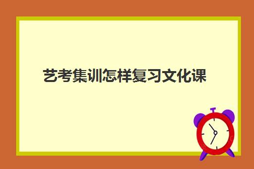 艺考集训怎样复习文化课