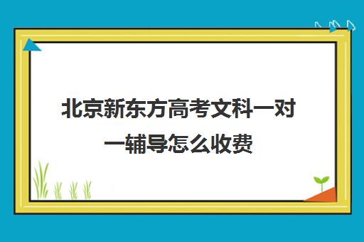 北京新东方高考文科一对一辅导怎么收费（新东方高考培训机构官网）