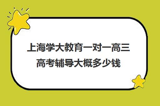 上海学大教育一对一高三高考辅导大概多少钱（高三怎么补课最有效）