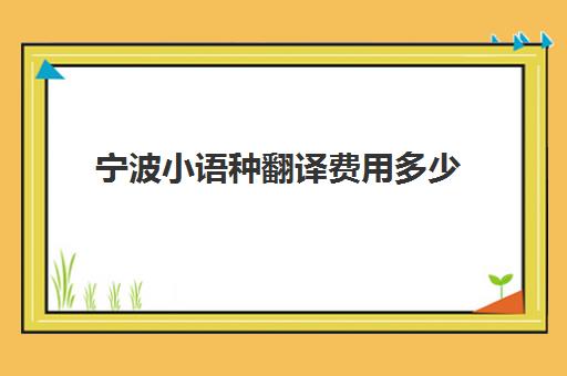 宁波小语种翻译费用多少(浙江外国语学院的学费多少)