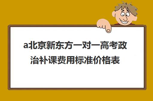 a北京新东方一对一高考政治补课费用标准价格表（新东方高三一对一收费价格表）