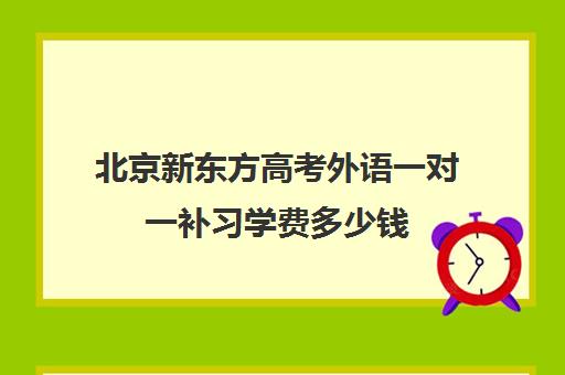 北京新东方高考外语一对一补习学费多少钱