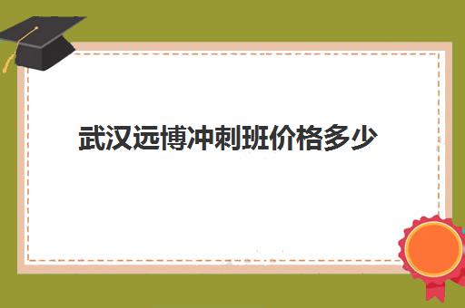 武汉远博冲刺班价格多少(武汉高考集训班哪里好)