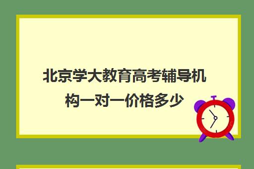 北京学大教育高考辅导机构一对一价格多少（高考一对一辅导多少钱一小时）