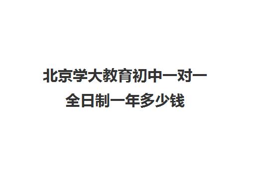 北京学大教育初中一对一全日制一年多少钱（新东方和学大教育哪个好）