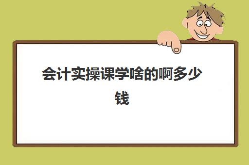 会计实操课学啥的啊多少钱(0基础会计怎么学)