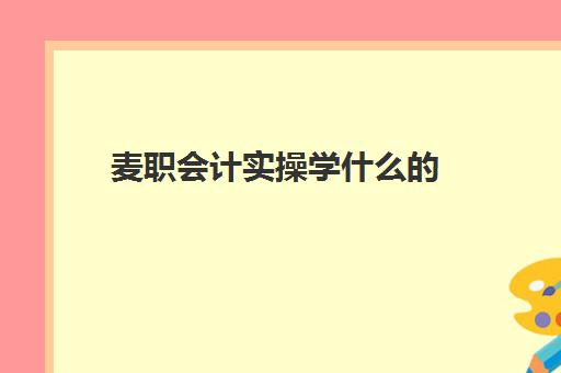 麦职会计实操学什么的(什么是专职会计什么是兼职会计)