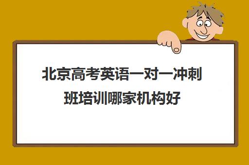 北京高考英语一对一冲刺班培训哪家机构好(北京高三补课机构排名)