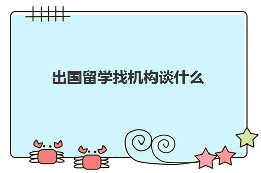 出国留学找机构谈什么(留学咨询主要做什么)