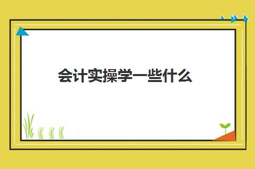 会计实操学一些什么(0基础会计怎么学)