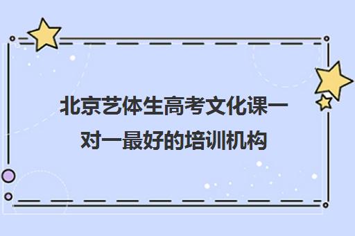 北京艺体生高考文化课一对一最好的培训机构(艺考生一对一的辅导)