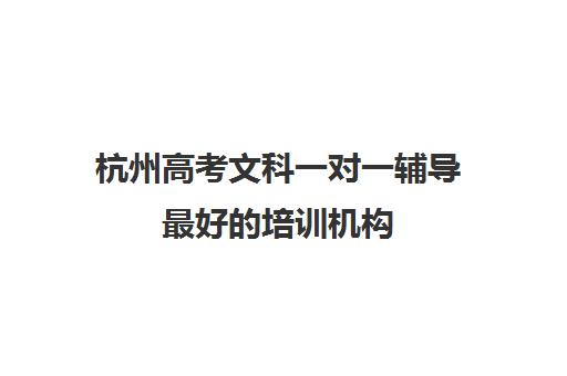 杭州高考文科一对一辅导最好的培训机构(高考辅导机构排行榜是怎样的)