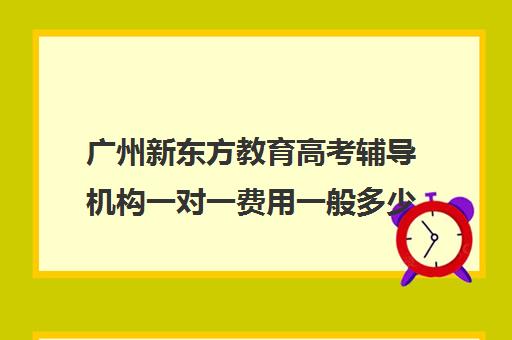 广州新东方教育高考辅导机构一对一费用一般多少钱(新东方高三一对一收费价格表)