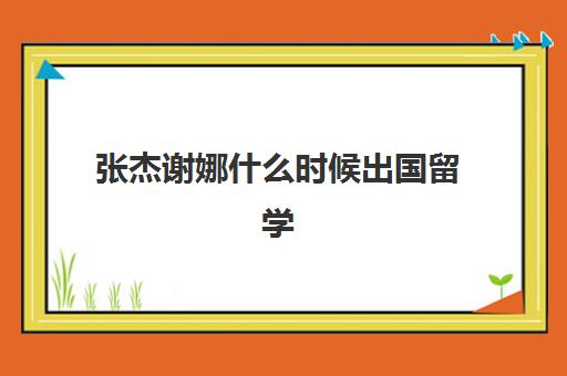 张杰谢娜什么时候出国留学(谢娜跟张杰什么时候开始认识的)