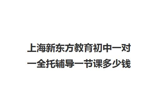 上海新东方教育初中一对一全托辅导一节课多少钱(一对一辅导机构哪个好)