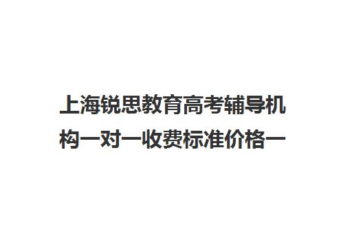 上海锐思教育高考辅导机构一对一收费标准价格一览（掌门一对一收费多少钱）