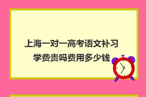 上海一对一高考语文补习学费贵吗费用多少钱