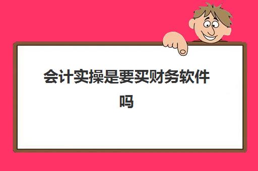 会计实操是要买财务软件吗(财务软件都有哪些)