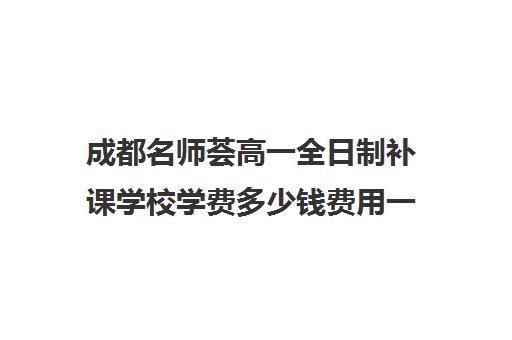 成都名师荟高一全日制补课学校学费多少钱费用一览表(成都一对一补课收费标准)